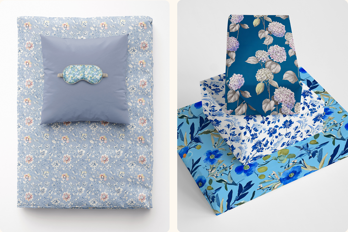 Chinoiserie Blue Floral Patterns, a Pattern Graphic by Ninterints (Photo 16 of 18)