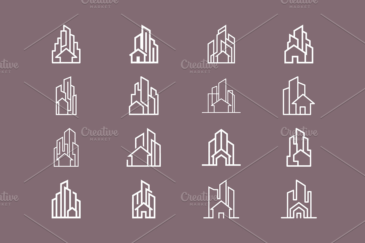 Minimalist Building Icons, an Object Illustration by Vectorium Studio (Photo 2 of 3)