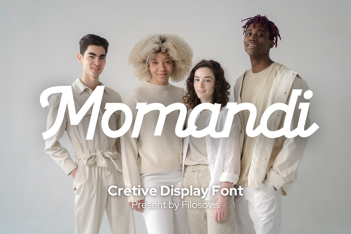 Momandi | Creative Display Font, a Sans Serif Font by filosovis (Photo 1 of 5)