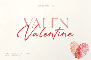 Valen Valentine Font Duo, a Script Font by khurasan