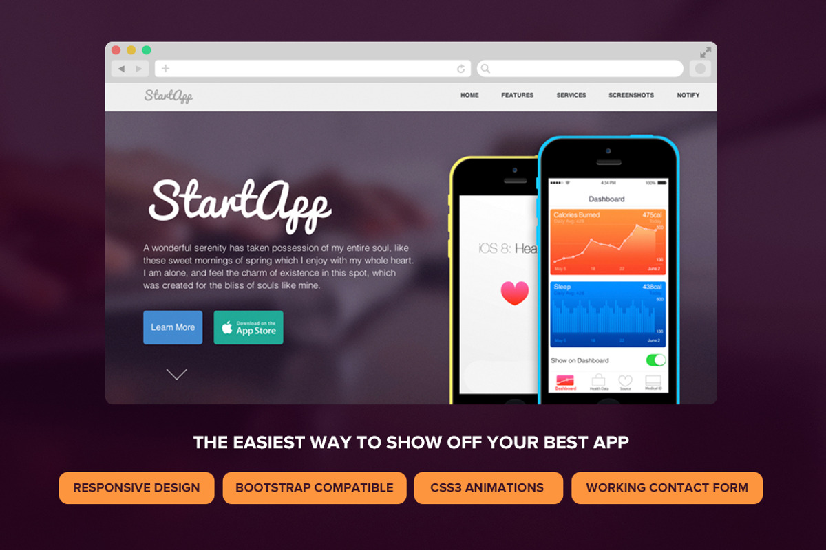 StartApp - Responsive Landing Page, a HTML Template by SnailArt