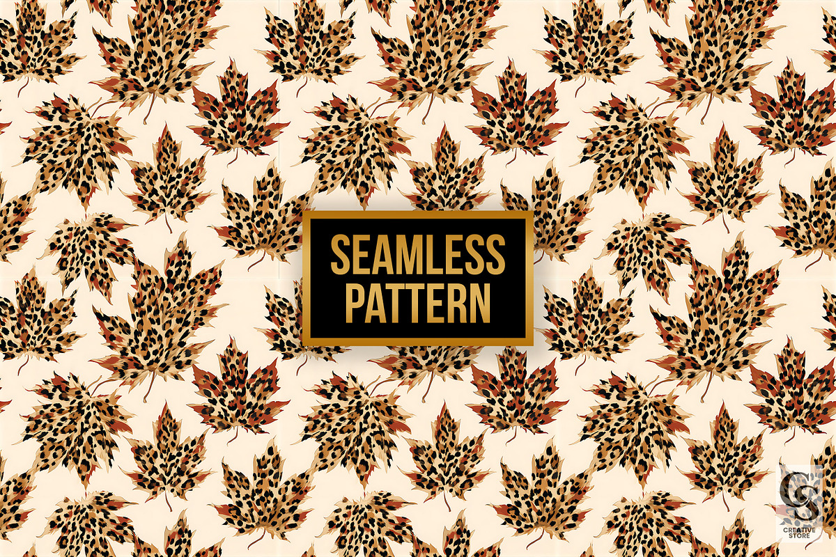 Leopard Print Maple Leaves Pattern, a Pattern Graphic by Creative Store (Photo 4 of 5)