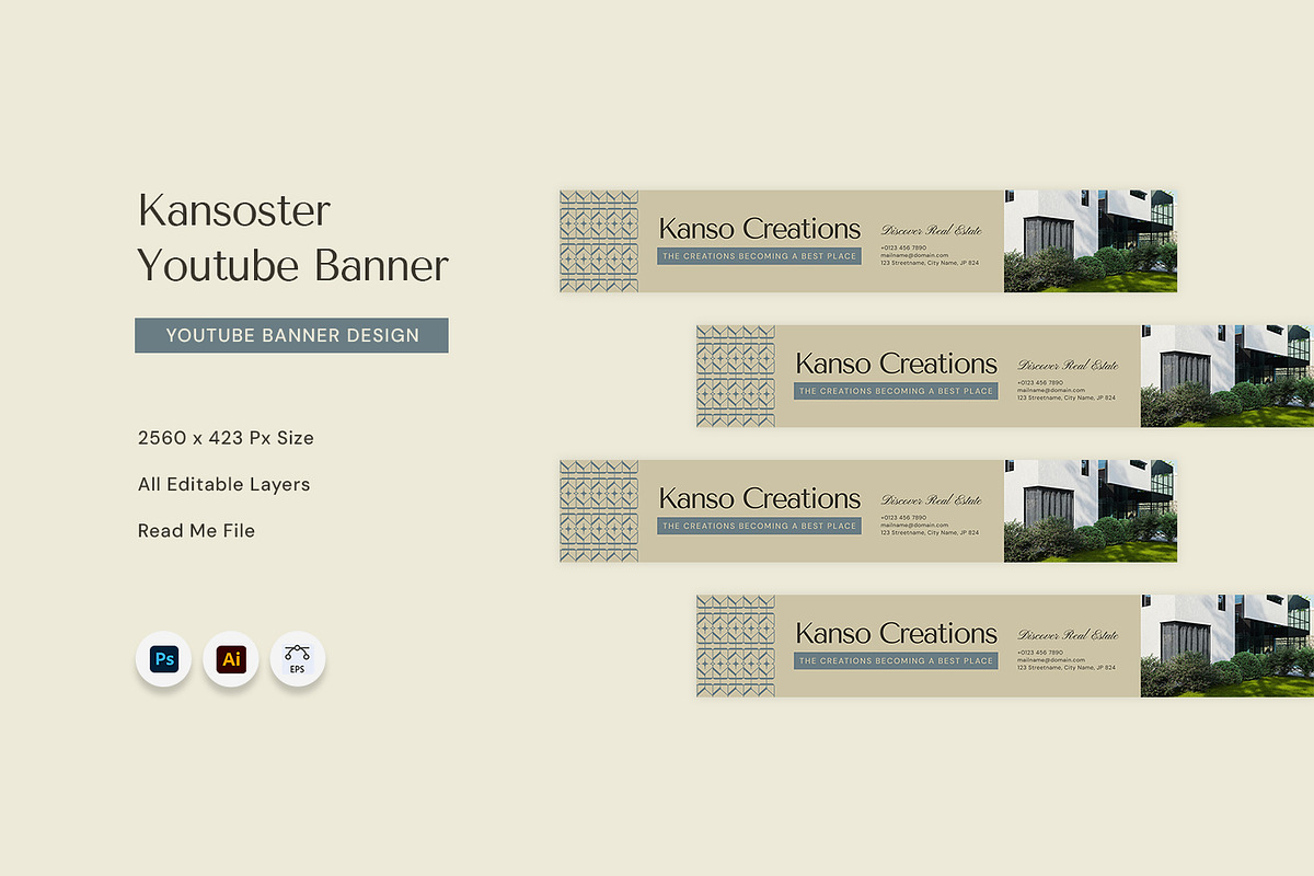Kansoster - Youtube Banner, a Social Media Template by Fannan Studio (Photo 1 of 3)
