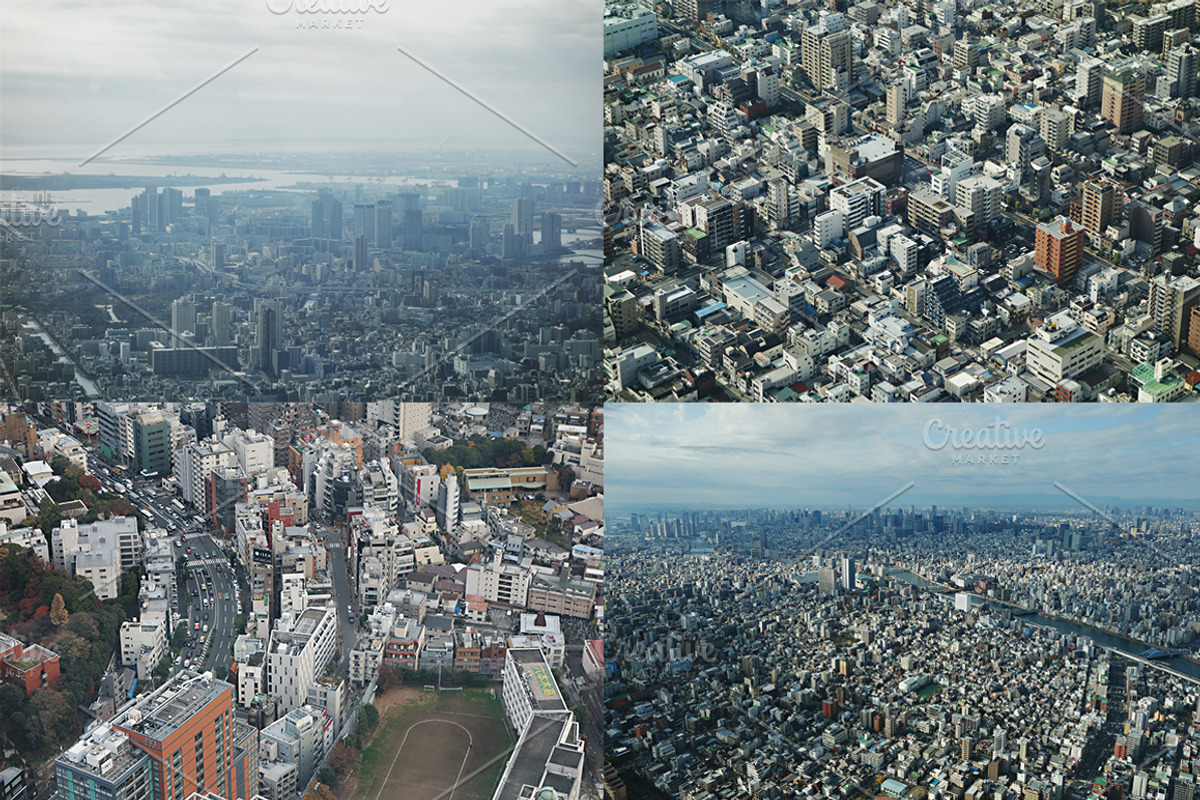 Tokyo Aerial Cityscapes Photo Bundle, a Background Graphic by SparkleStock (Photo 4 of 6)