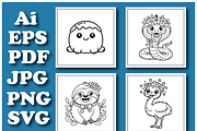 Kawaii Animals Coloring Pages, an Animal Illustration by Design Zone (Thumbnail 3 of 6)