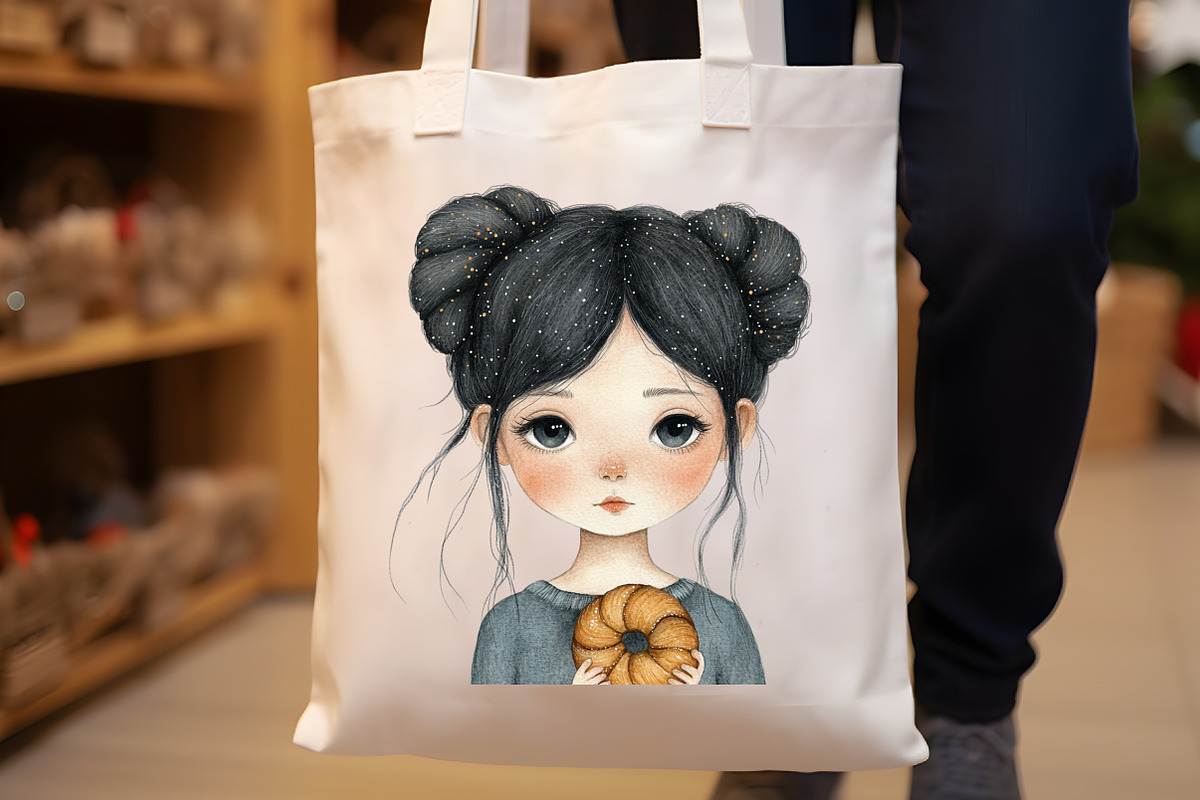 Whimsical Fall Black Hair Girl Clipa, a Seasonal Illustration by Rose Art (Photo 6 of 7)