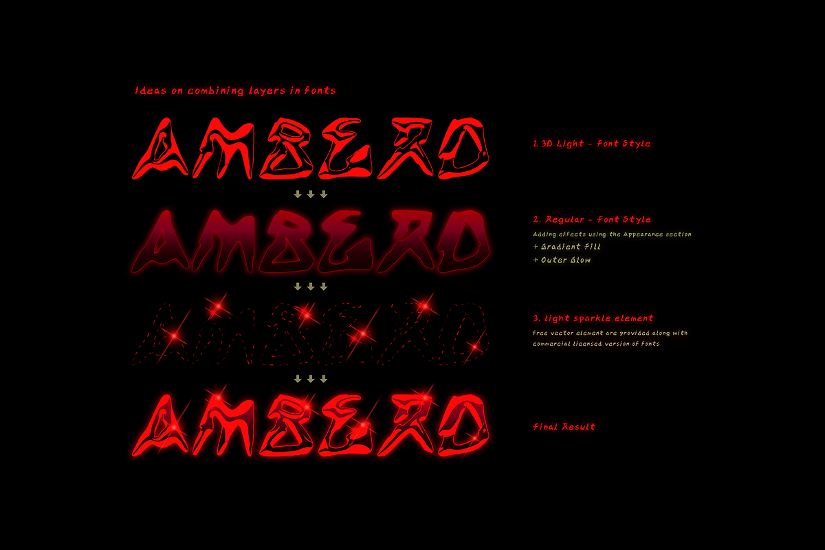 Amberd | 3d Stone Layered font, a Handwritten Font by Nol 3 Studio (Photo 6 of 10)
