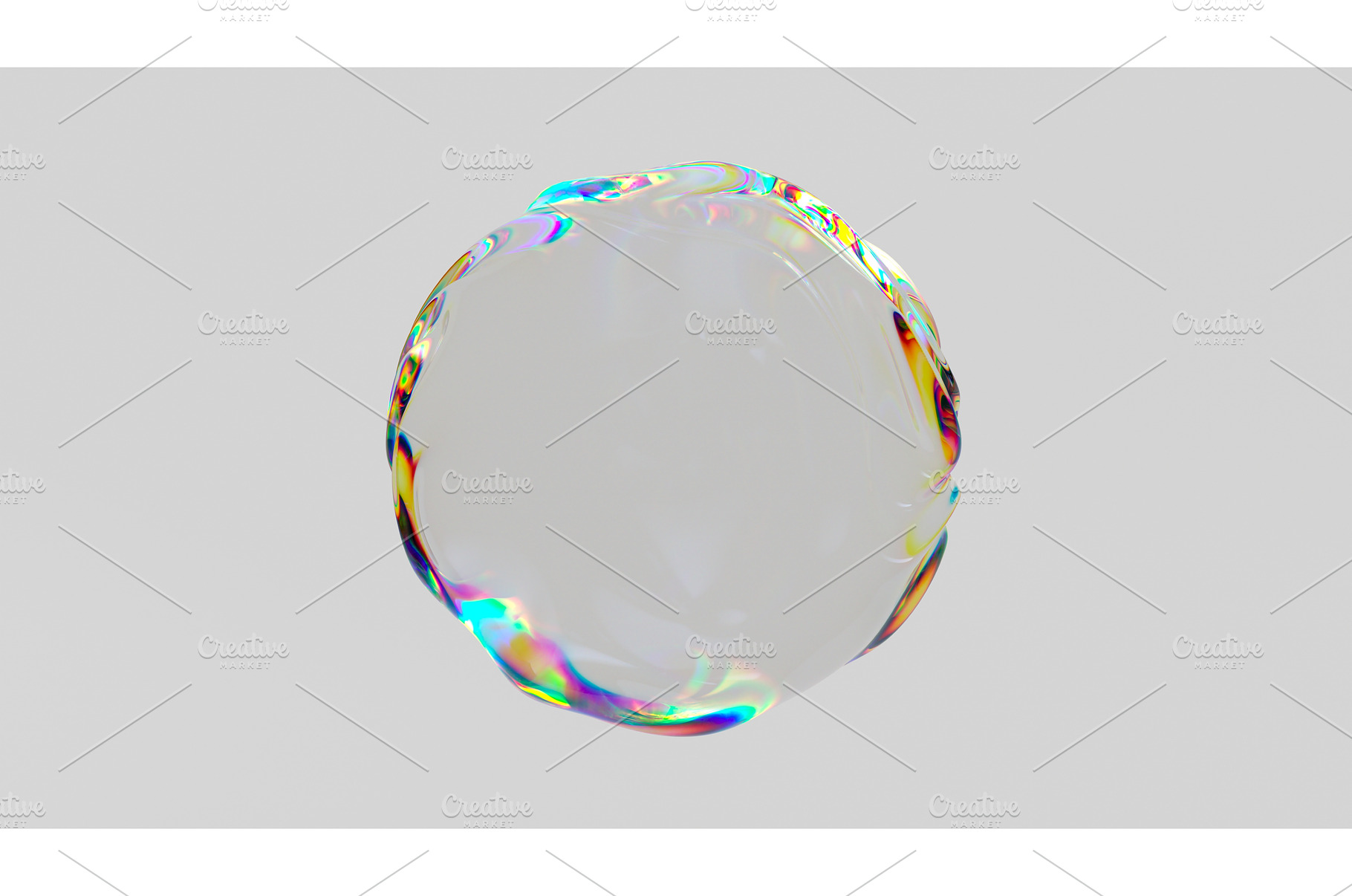 3D render iridescent glass bubble, an Abstract Photo by Liudmyla Matviiets