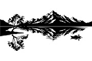 Lake Reflection Silhouette, an Object Graphic by Designer_Momina (Thumbnail 9 of 20)