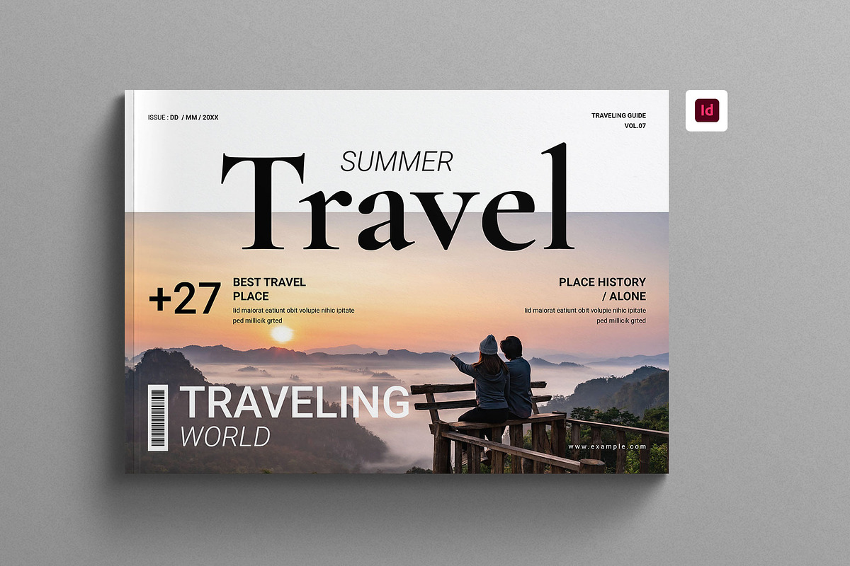 Summer Travel Magazine Template Land