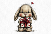 Funny Valentine Bunny Clipart, an Illustration by Craft Nest (Thumbnail 10 of 10)