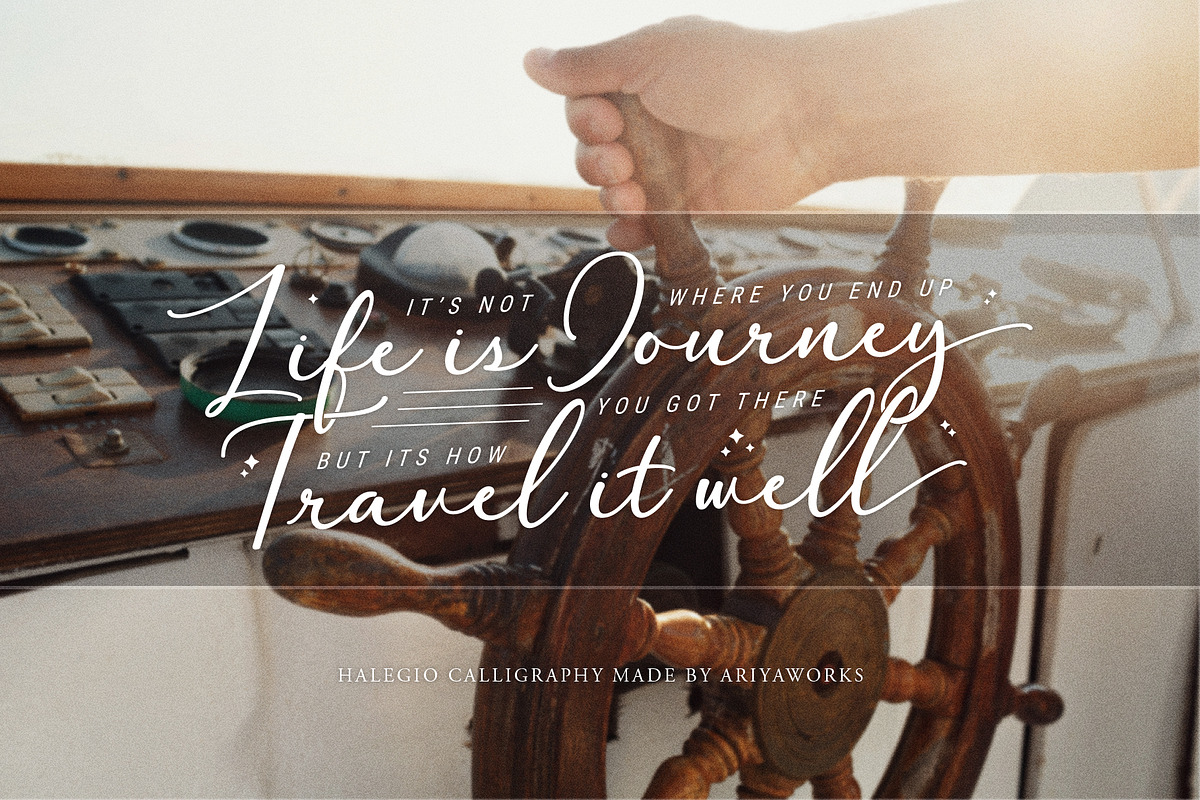 Halegio | Modern Calligraphy Font, a Script Font by Ariya Works (Photo 6 of 11)