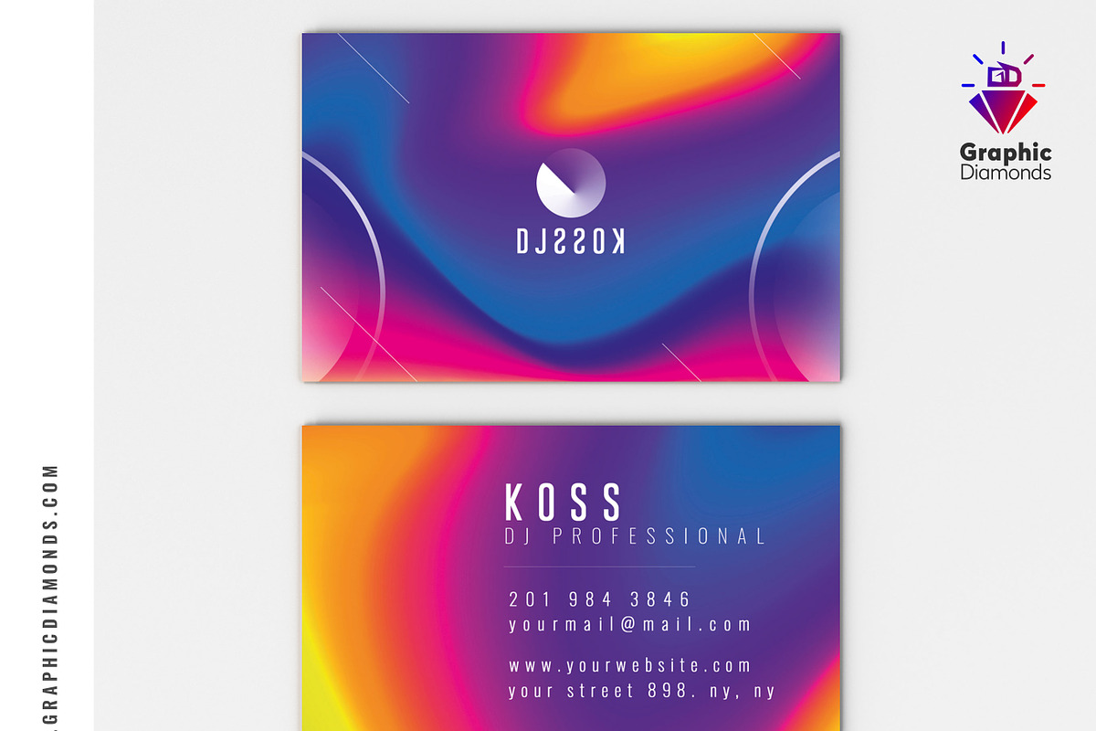 Dj Business Card Template, a Business Card Template by GraphicDiamonds (Photo 2 of 4)