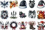Goth Christmas Bundle, an Illustration by Designking (Thumbnail 2 of 5)