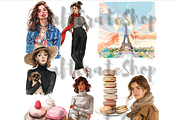 Watercolor Paris clipart, an Illustration by CraftCrateShop (Thumbnail 2 of 8)