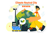 10 Climate Neutral City Illustration, an Object Illustration by denayunebgt (Thumbnail 1 of 4)