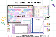 Cute Undated Digital Planner, a Stationery Template by Tas Creative Studio (Thumbnail 1 of 9)