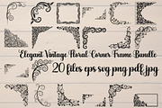 Elegant Vintage Floral Corner Frame, a Decorative Illustration by Designer_Momina (Thumbnail 1 of 21)