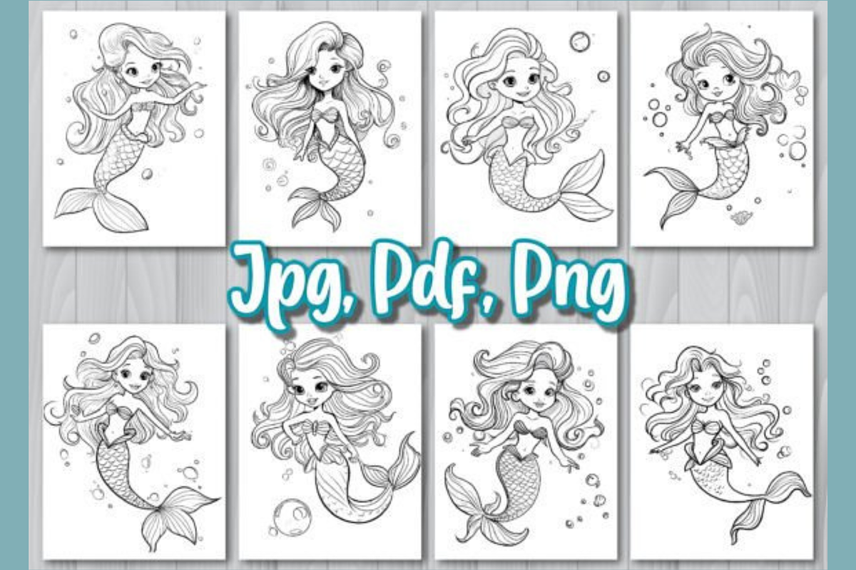 Cute Mermaid Coloring Pages for Kids
