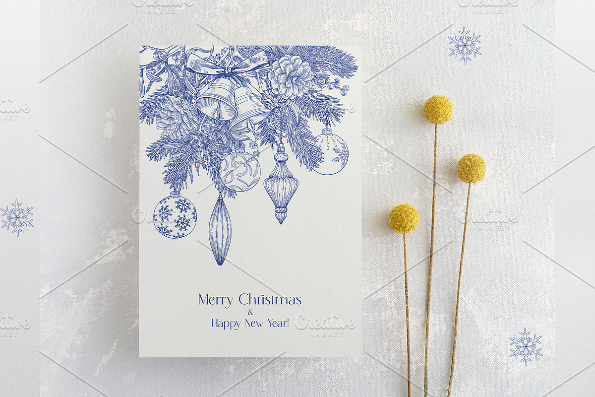 Hand drawn Christmas Toile set, an Object Illustration by ON_lineart_store (Photo 9 of 10)