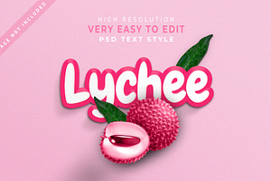 Lychee Text Style Effect Mockup