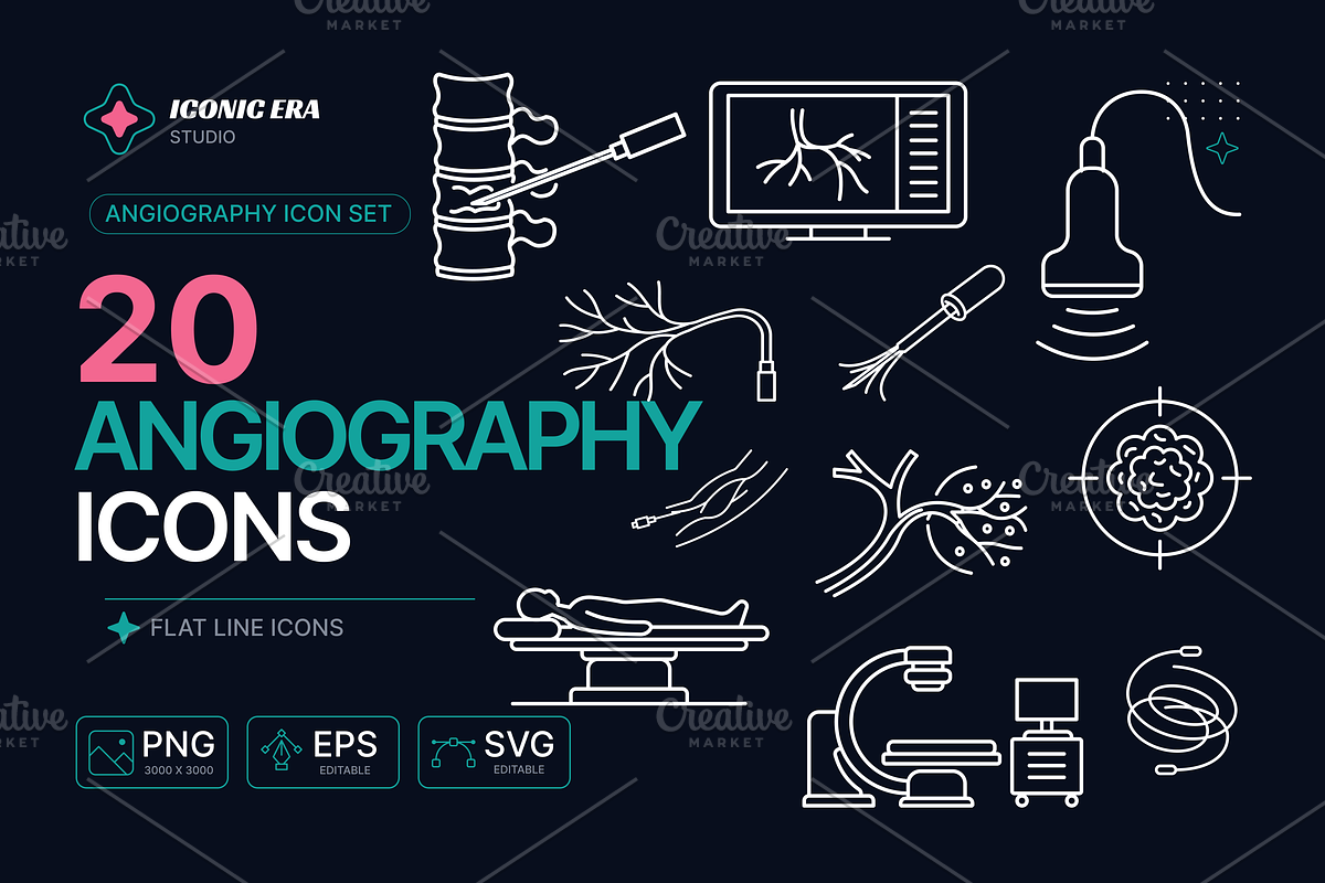 Angiography & IR Icon Set (20 Icons), an Outline Icon by Iconic Era (Photo 1 of 3)