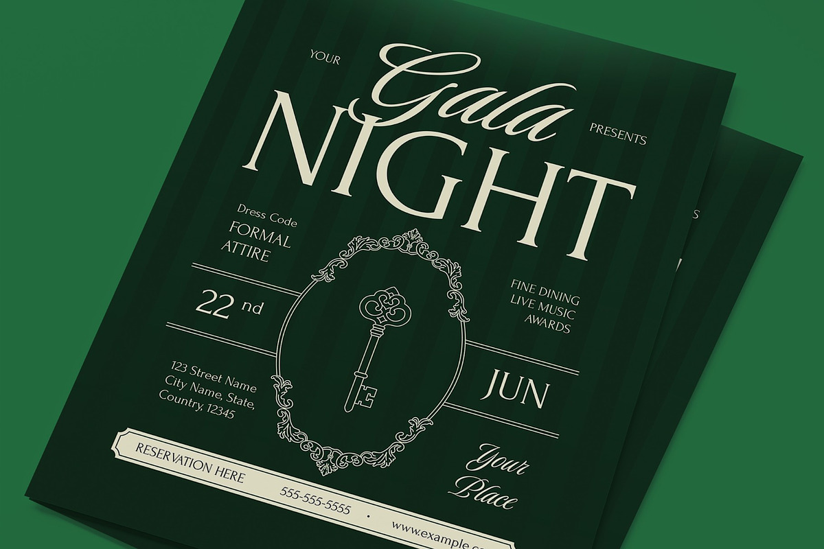 Gala Night Flyer, a Flyer Template by graphicook (Photo 2 of 3)