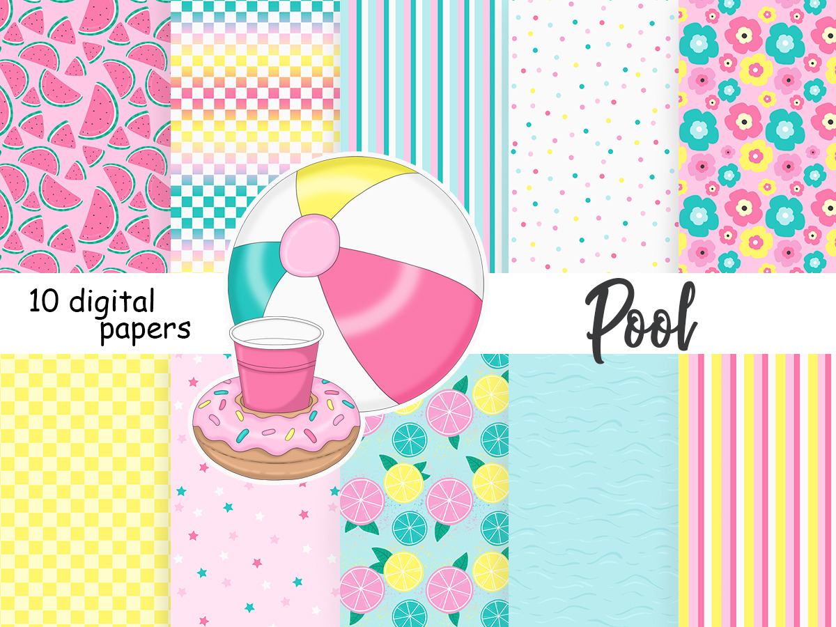 Pool Pattern | Tropical Digital Paper