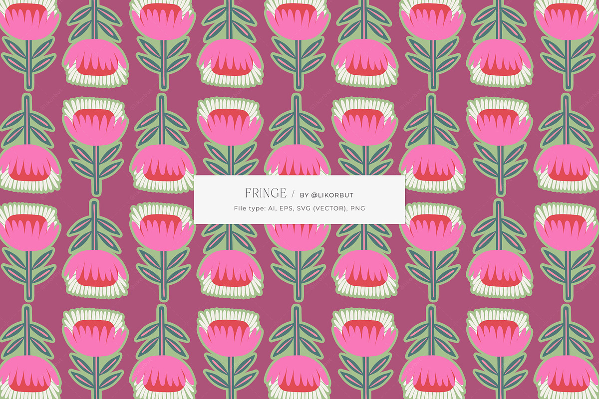 Fringe Bold Abstract Flower Pattern, a Pattern Graphic by likorbut (Photo 5 of 11)