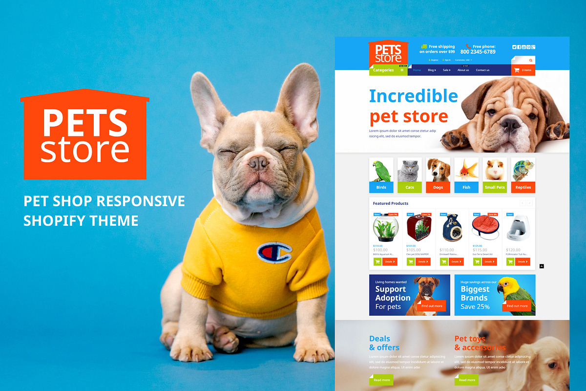 Pet Shop Responsive Shopify Theme, a Shopify Template by Zemez (Photo 1 of 5)