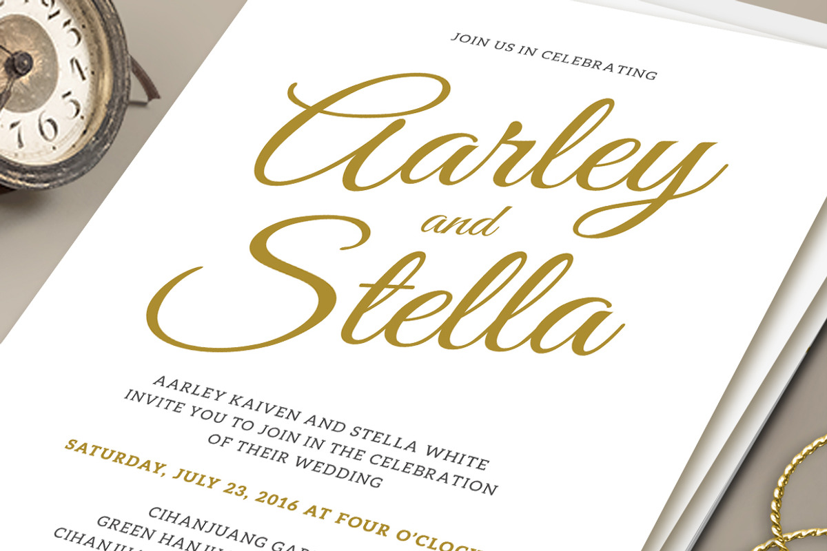 Simple Wedding Invitation Set, a Card Template by Aarley Kaiven (Photo 3 of 5)