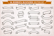 46 Ribbon Banners Silhouettes Vector, an Object Graphic by Digiselector Design Goods (Thumbnail 2 of 3)