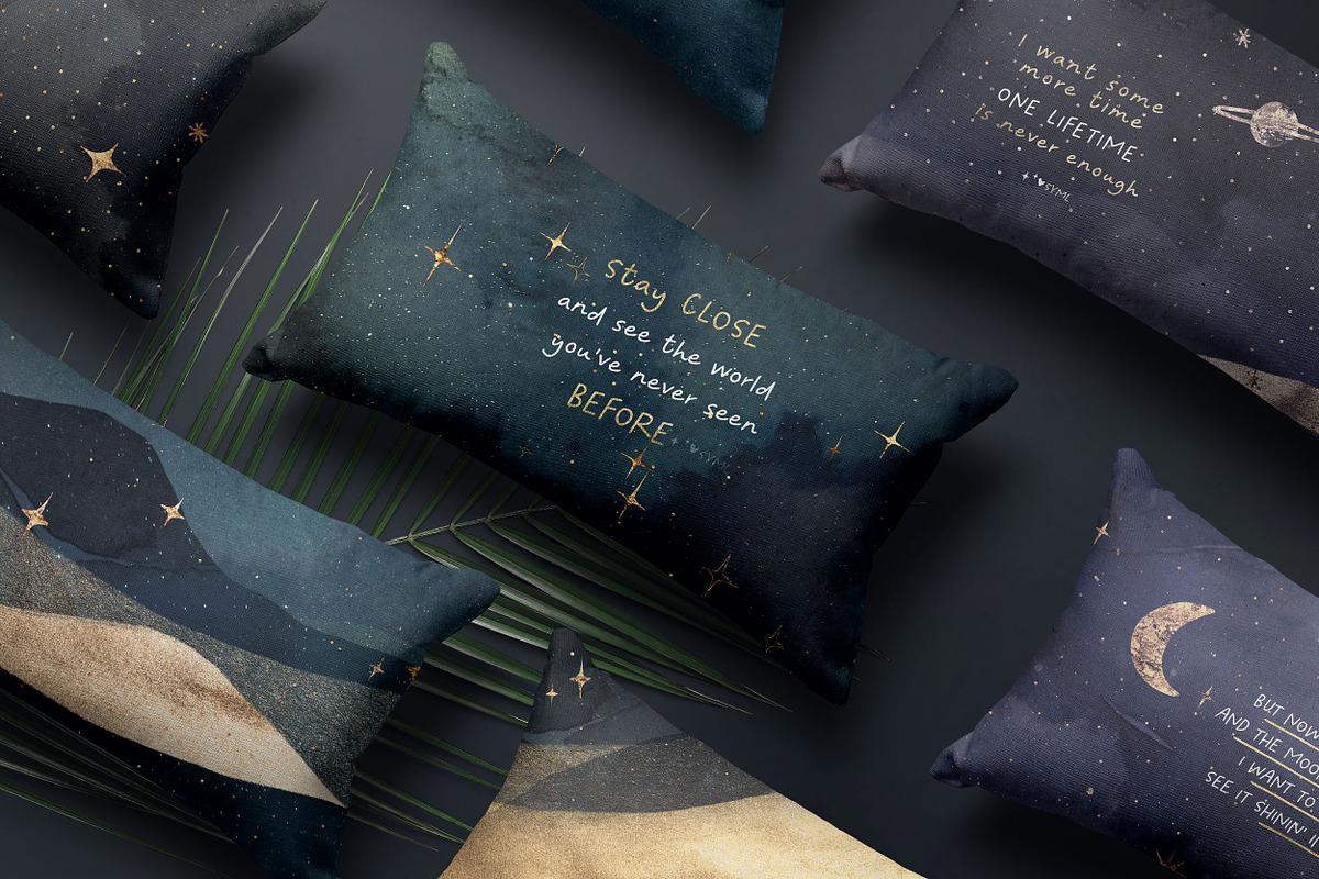 Landscape & Seamless Galaxy Textures, a Background Graphic by by creative paper (Photo 5 of 16)