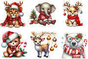 Christmas Animal Watercolor Clipart, an Illustration by DreamArtGraphic (Thumbnail 2 of 5)