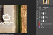 Window Logo Mockup Stone Wall, an Advertising Mockup by RSplaneta (Thumbnail 2 of 2)