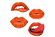 Vector set with sexy lips, a Graphic by lycka (Thumbnail 5 of 5)