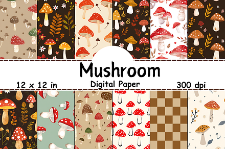 Mushroom Seamless Pattern