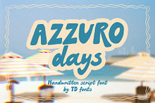 Script font handwritten retro Azzuro