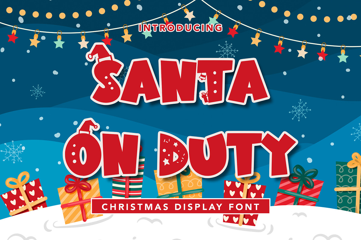 Santa On Duty, a Sans Serif Font by HATFSTUDIO (Photo 1 of 8)