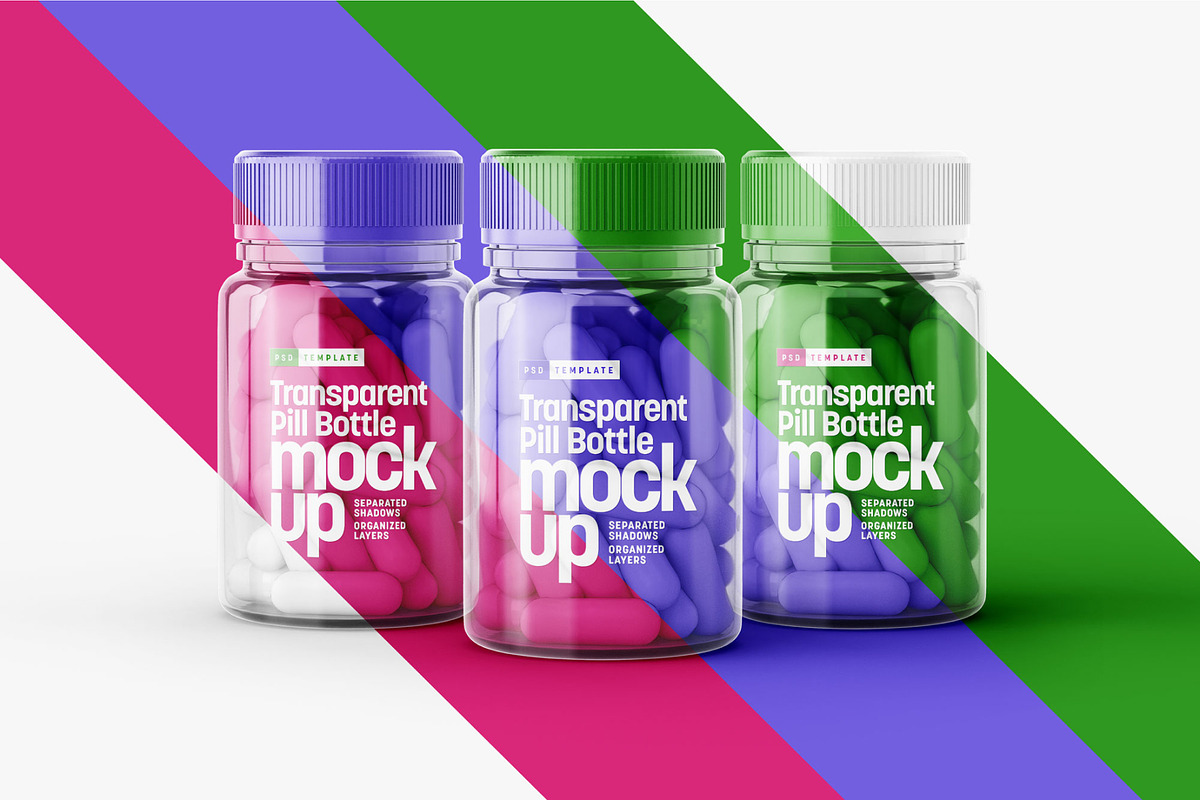 Transparent Pill Bottle Mockup Set, a Cups & Container Mockup by Deeplab (Photo 4 of 10)