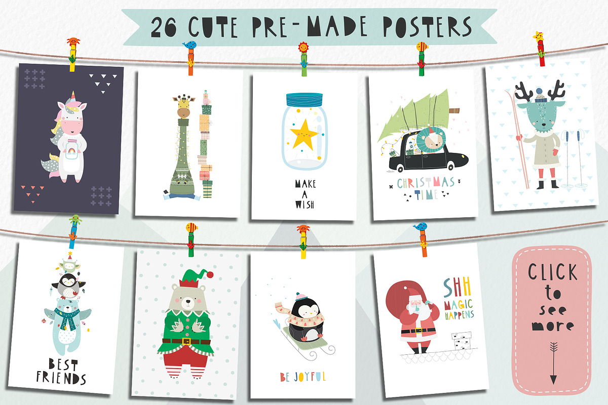 Cute winter. Graphic set., an Animal Illustration by Good Genie (Photo 2 of 6)