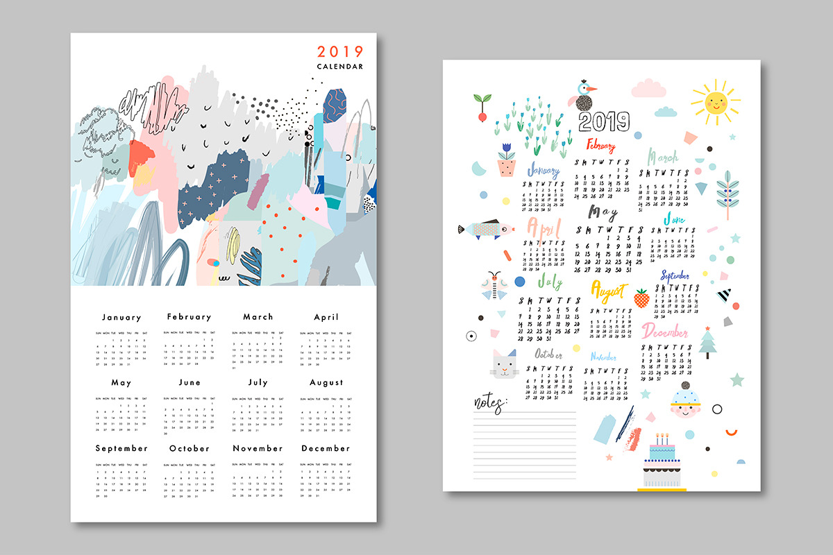 2019 calendars + planners, a Stationery Template by Lera Efremova (Photo 8 of 13)