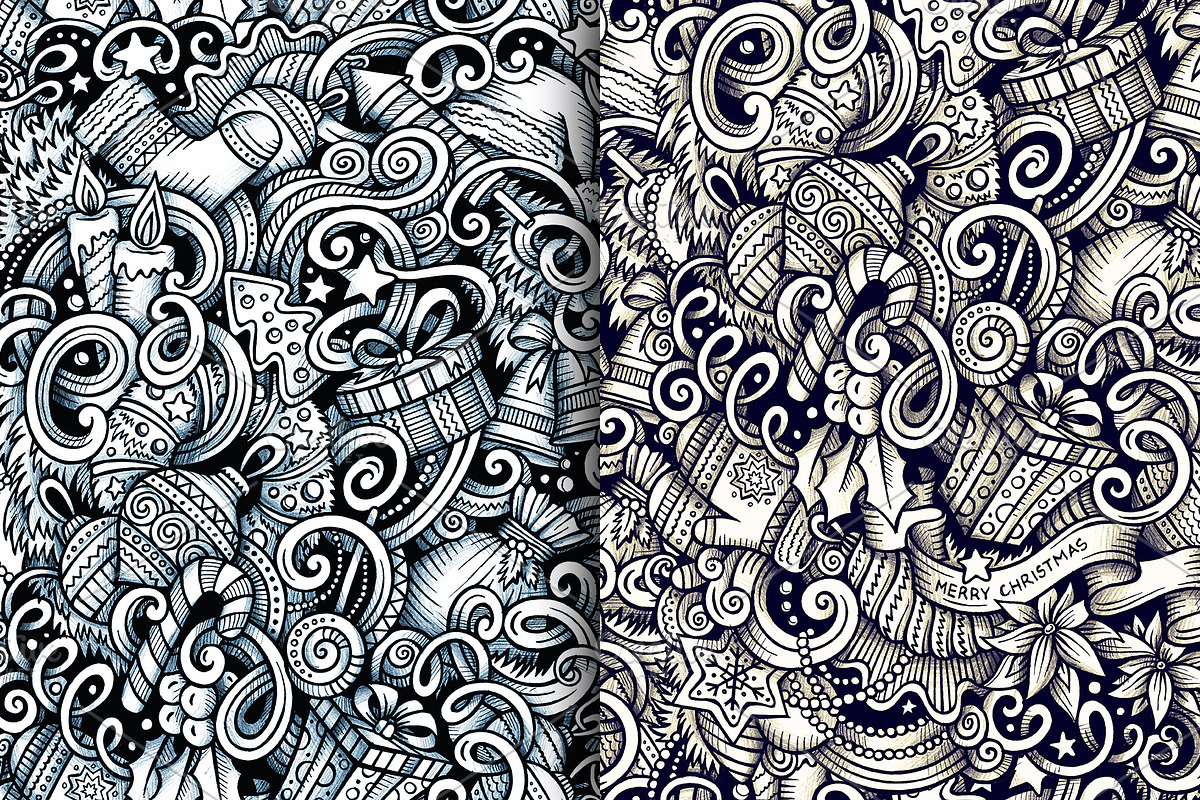 New Year Graphic Doodle Patterns, a Pattern Graphic by BALABOLKA (Photo 3 of 6)