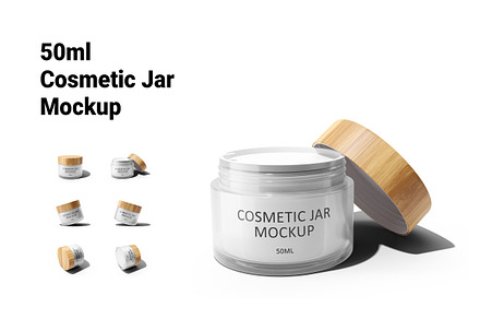 50ml Cosmetic Jar Mockup, a Cups & Container Mockup by Akebareee