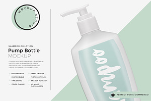 Shampoo or Lotion Pump Bottle Mockup