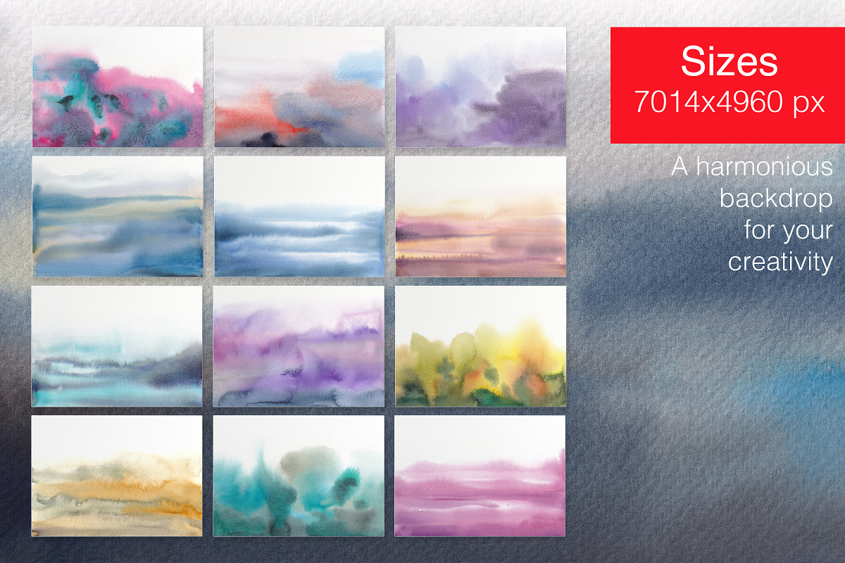 Watercolor Ombre Collection, a Texture Illustration by NadyaKo (Photo 2 of 3)