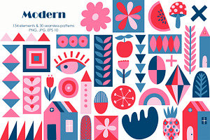 Modern elements collection., an Object Illustration by Kira Konoshenko