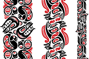 Haida Styled Seamless Patterns 12x