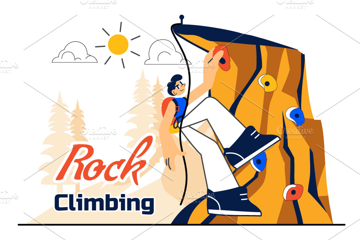 10 Rock Climbing Illustration, a Sport Illustration by denayunebgt (Photo 4 of 4)