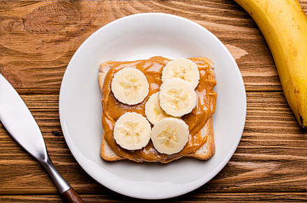 Toast with peanut butter and banana, a Food & Drink Photo by its_al_dente